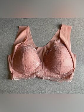 Lace Comfort Wireless Bra Dusty Pink Size Large